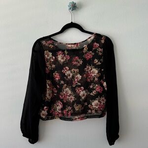 Women’s cute chic, sheer crop blouse
